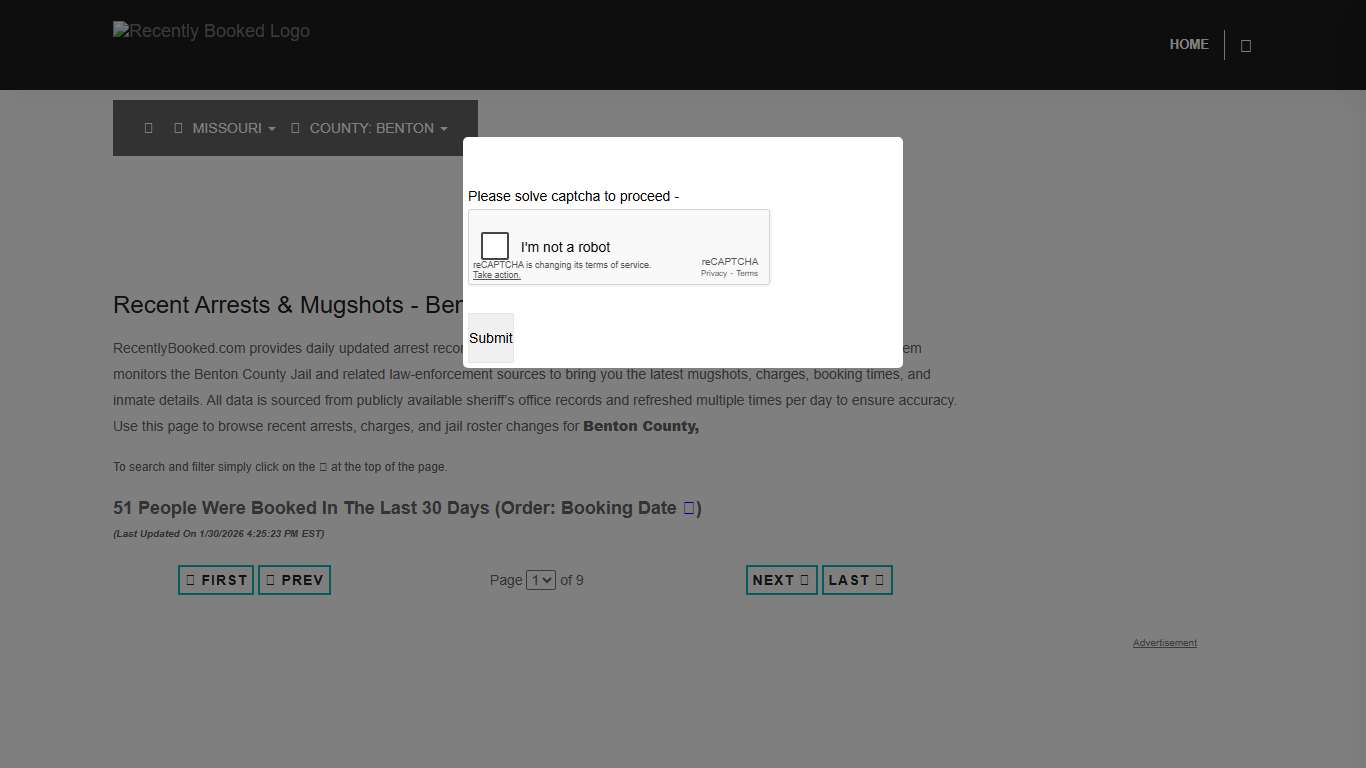 Benton County, Missouri Mugshots RecentlyBooked.com