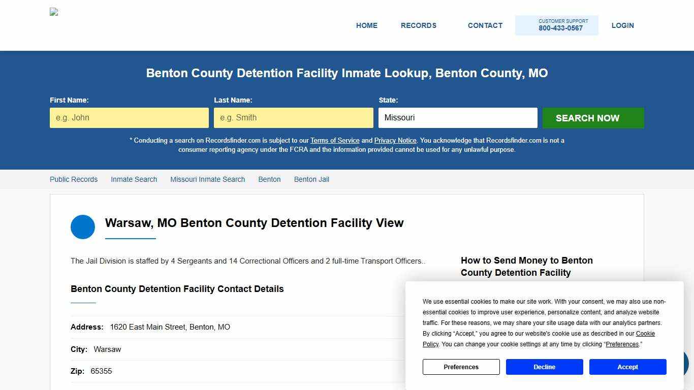 Benton County Detention Facility Jail Roster & Inmate Lookup
